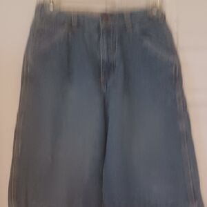 Men's DICKIES Blue Denim Cargo Shorts Size 14 Adjustable Strap Medium Wash